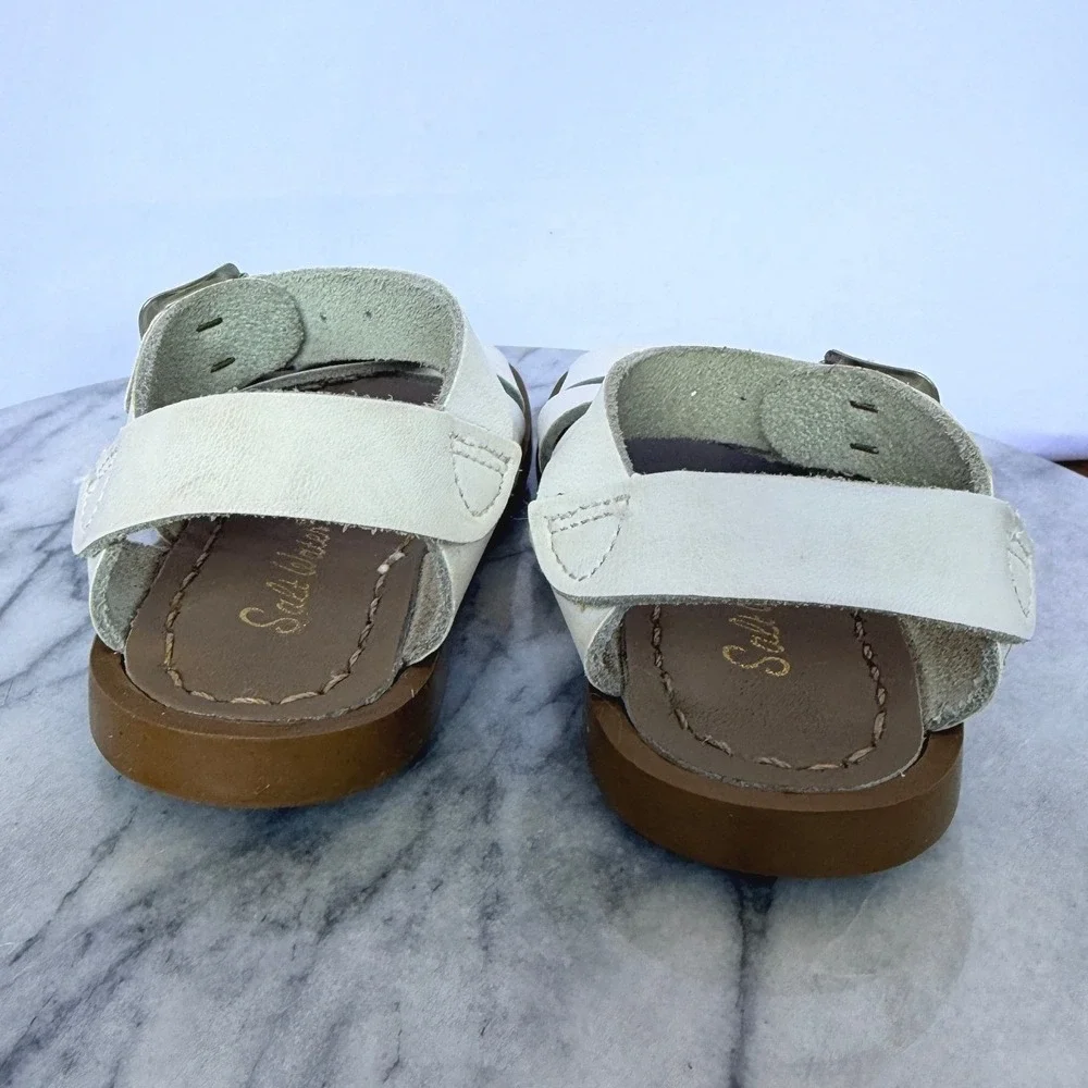 Salt Water Sandals Original White Leather Toddler Size 6 Hoy Shoe Co